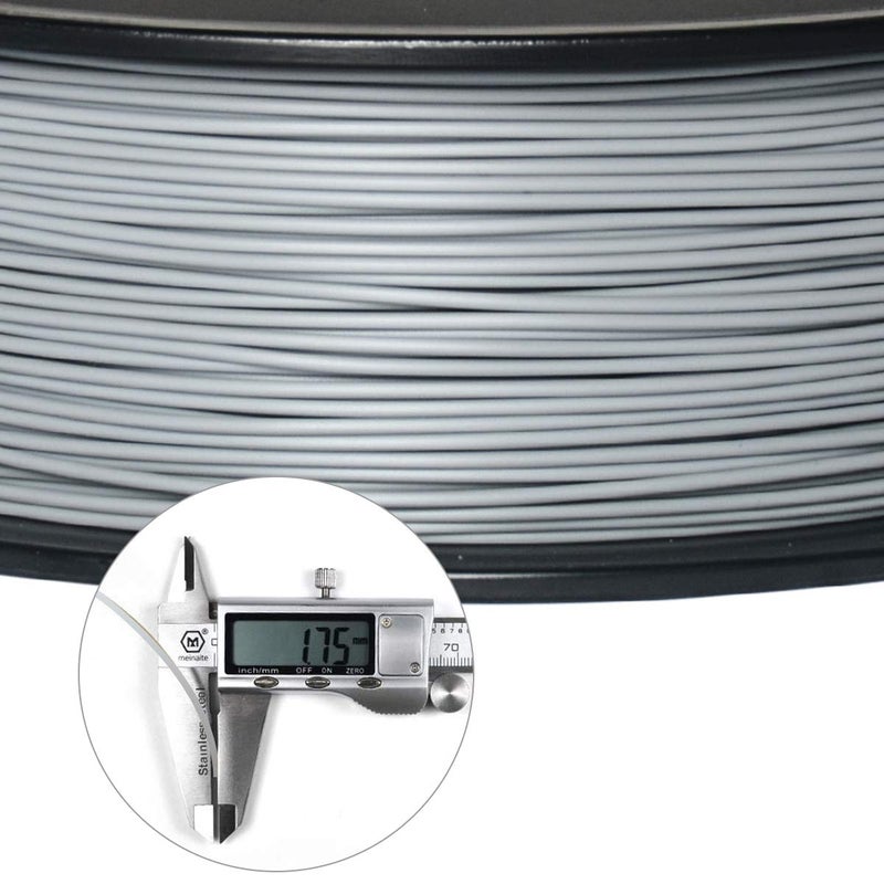 Geeetech PLA 3D Printer Filament, PLA 3D Printer Filament 1kg Spool(2.2lbs) Dimensional Accuracy +/- 0.02 mm, 3D Printing Filament Fits for Most FDM 3D Printers, Grey - Image 2